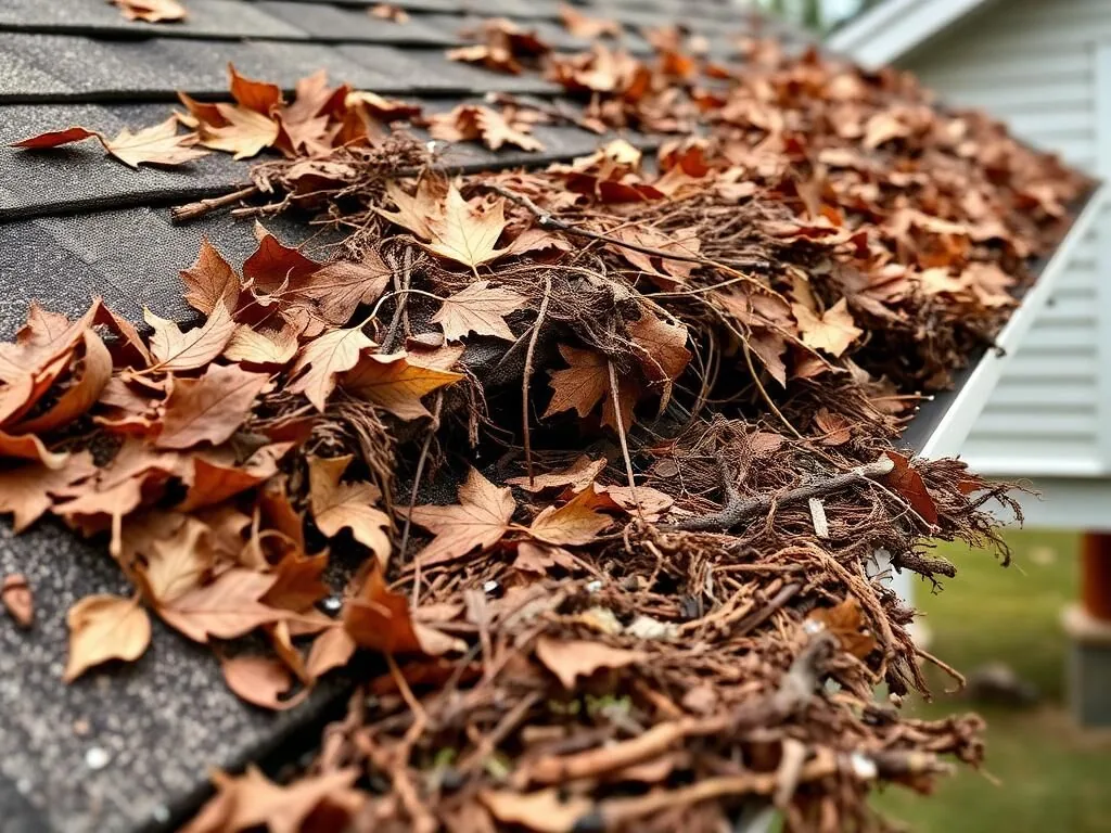Gutter before cleaning