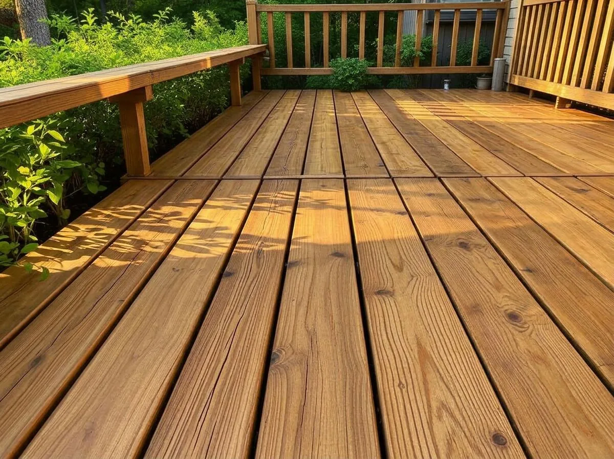 After: Cedar deck brightened and sealed