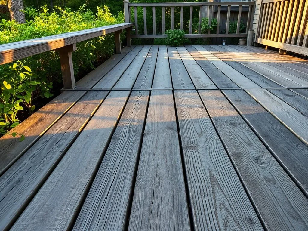 Before: Cedar deck brightened and sealed