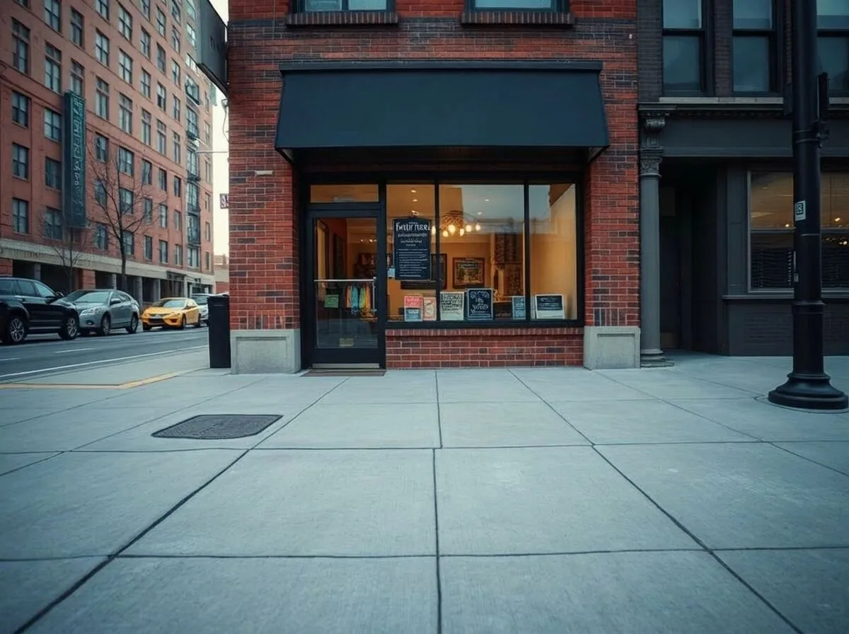 After: Storefront sidewalk + facade clean