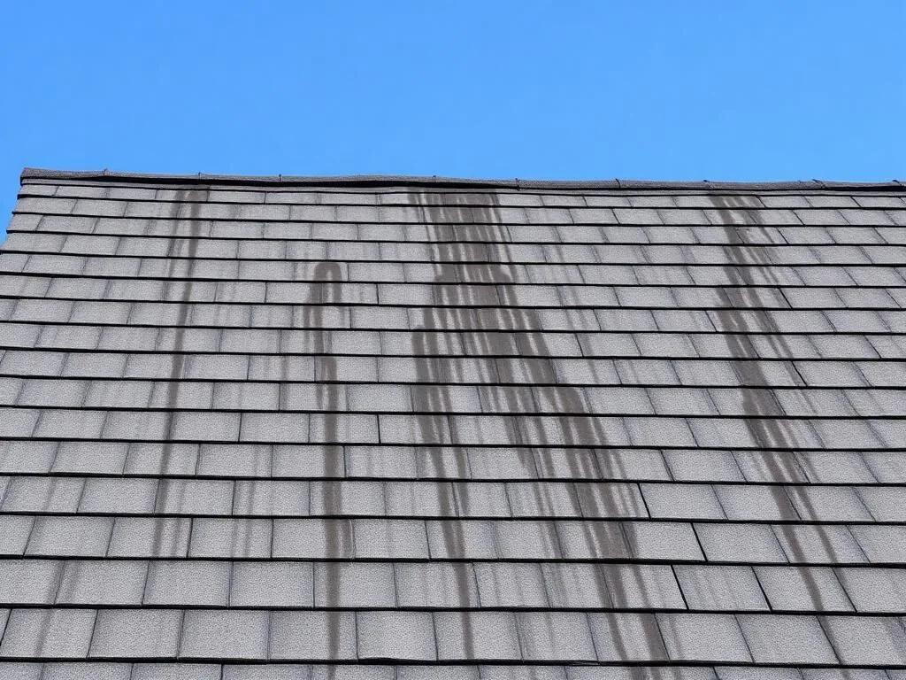 Before: Black roof streaks removed