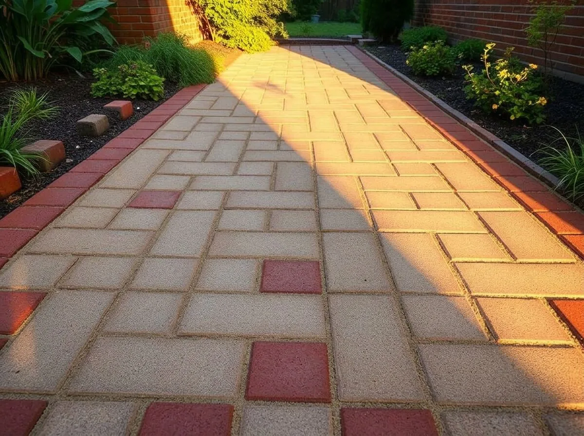 After: Brick patio lifted from grey to red